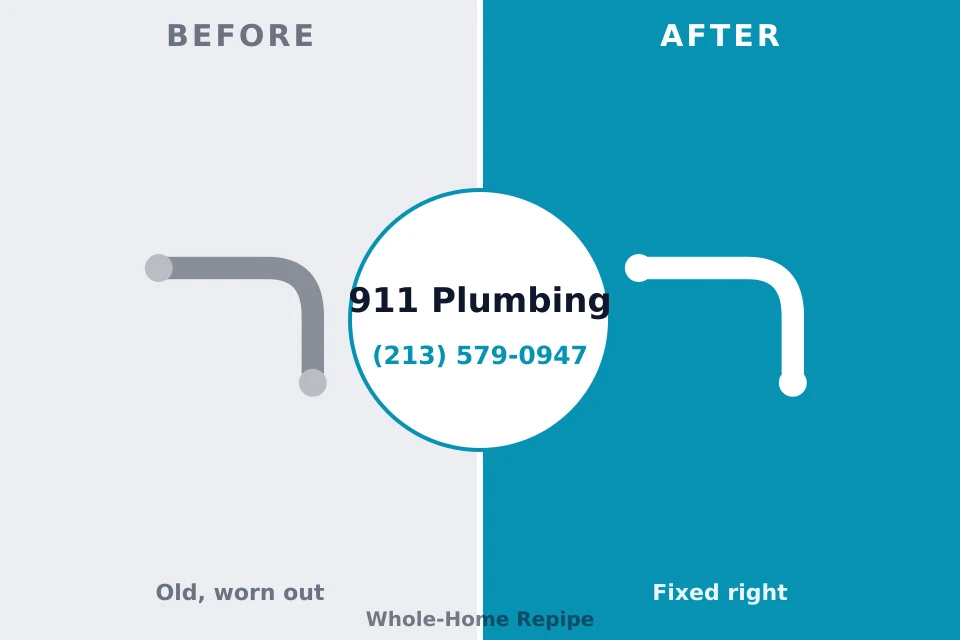 Before and after: plumbing repair Merrimac, VA